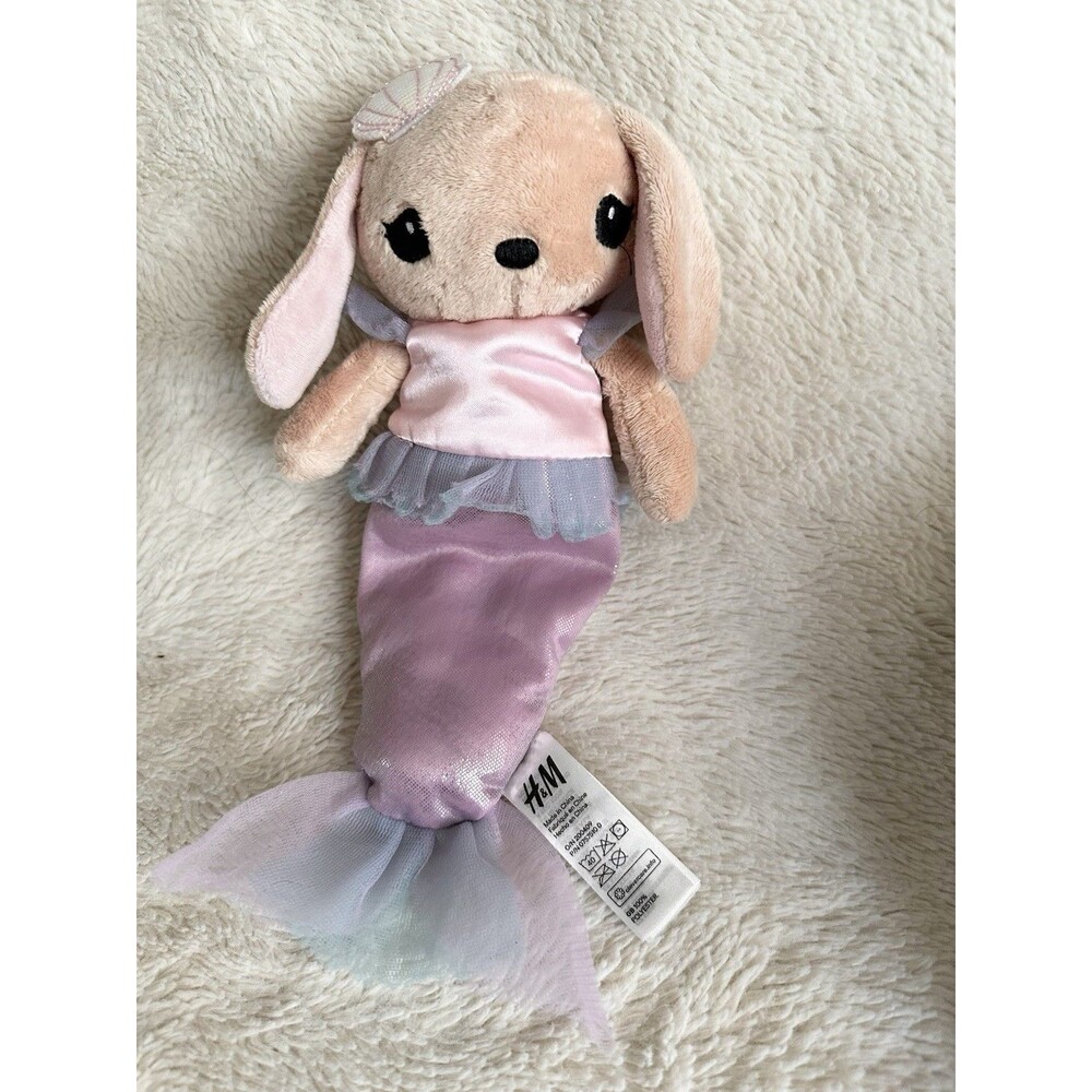 H&M Home Mermaid Puppy Dog 10" Plush Stuffed Animal
